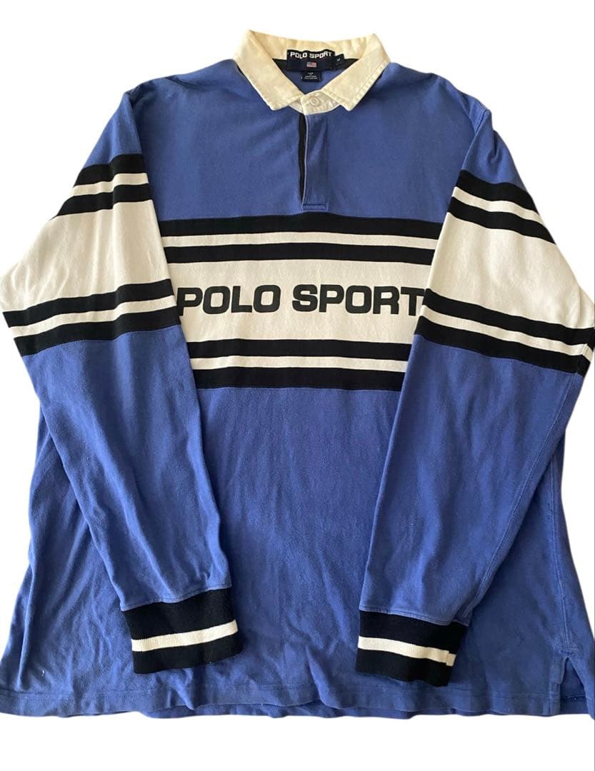 SMK【レア】POLO SPORTラガーシャツ 青 100%コットン