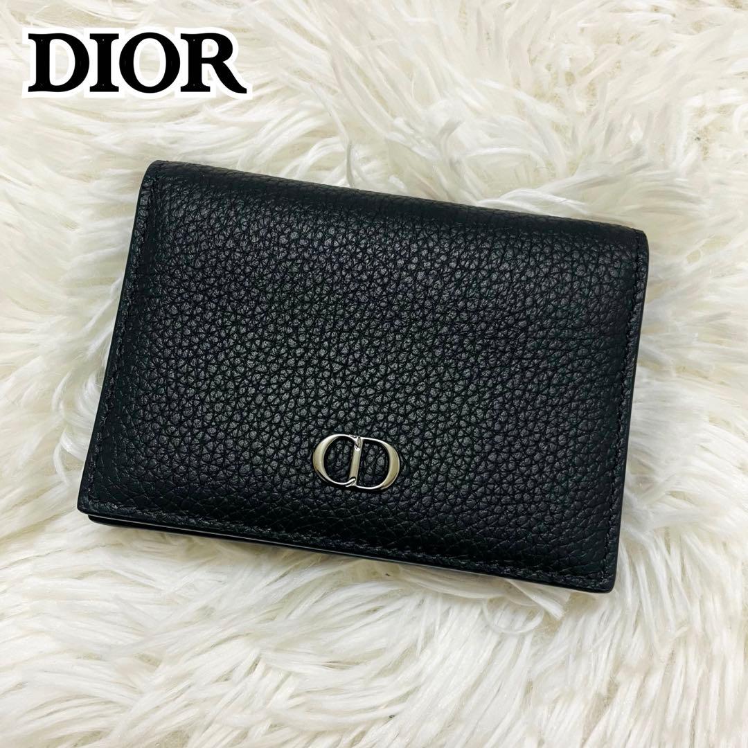 未使用級✨ディオール 名刺入れ アイコン CDロゴ レザー 黒