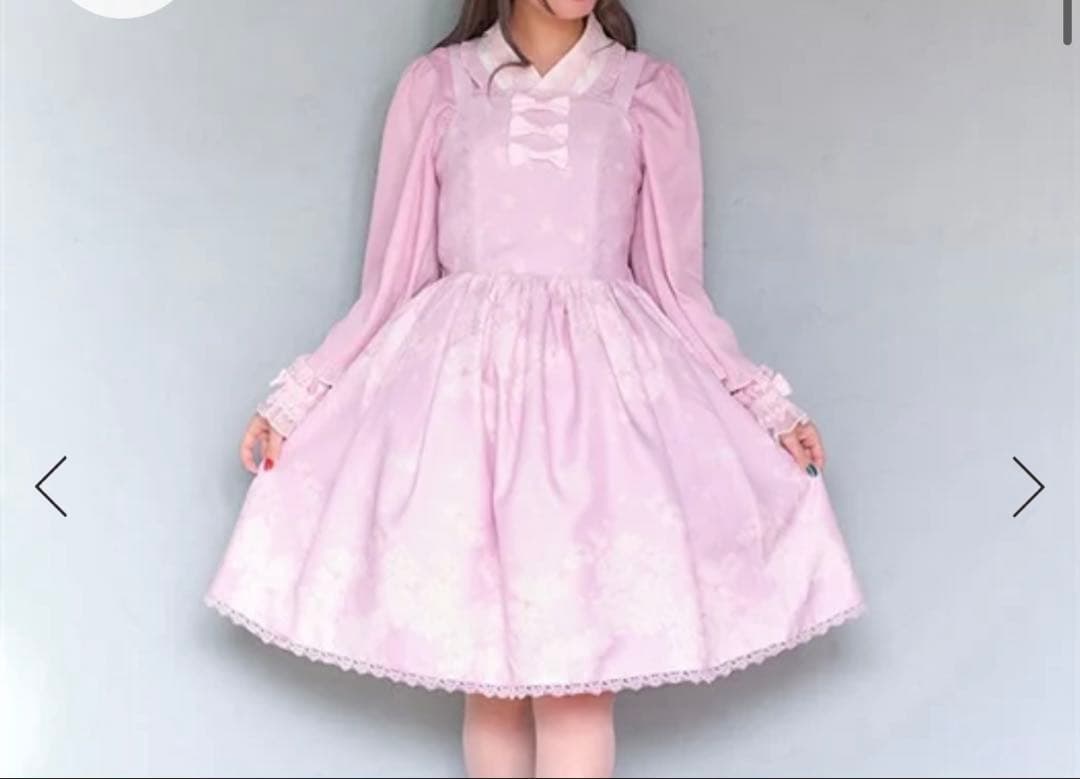 axes femme kawaii 桜柄ジャンパースカート ピンク