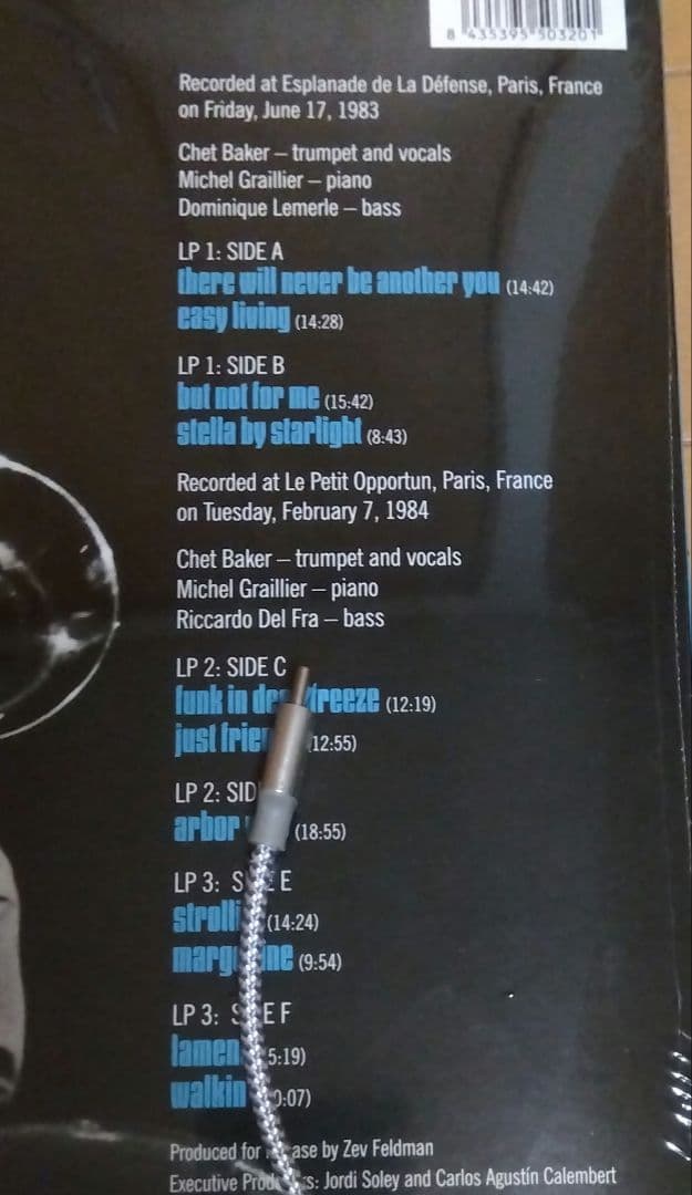 チェット・ベイカー Live In Paris 3LP 未使用