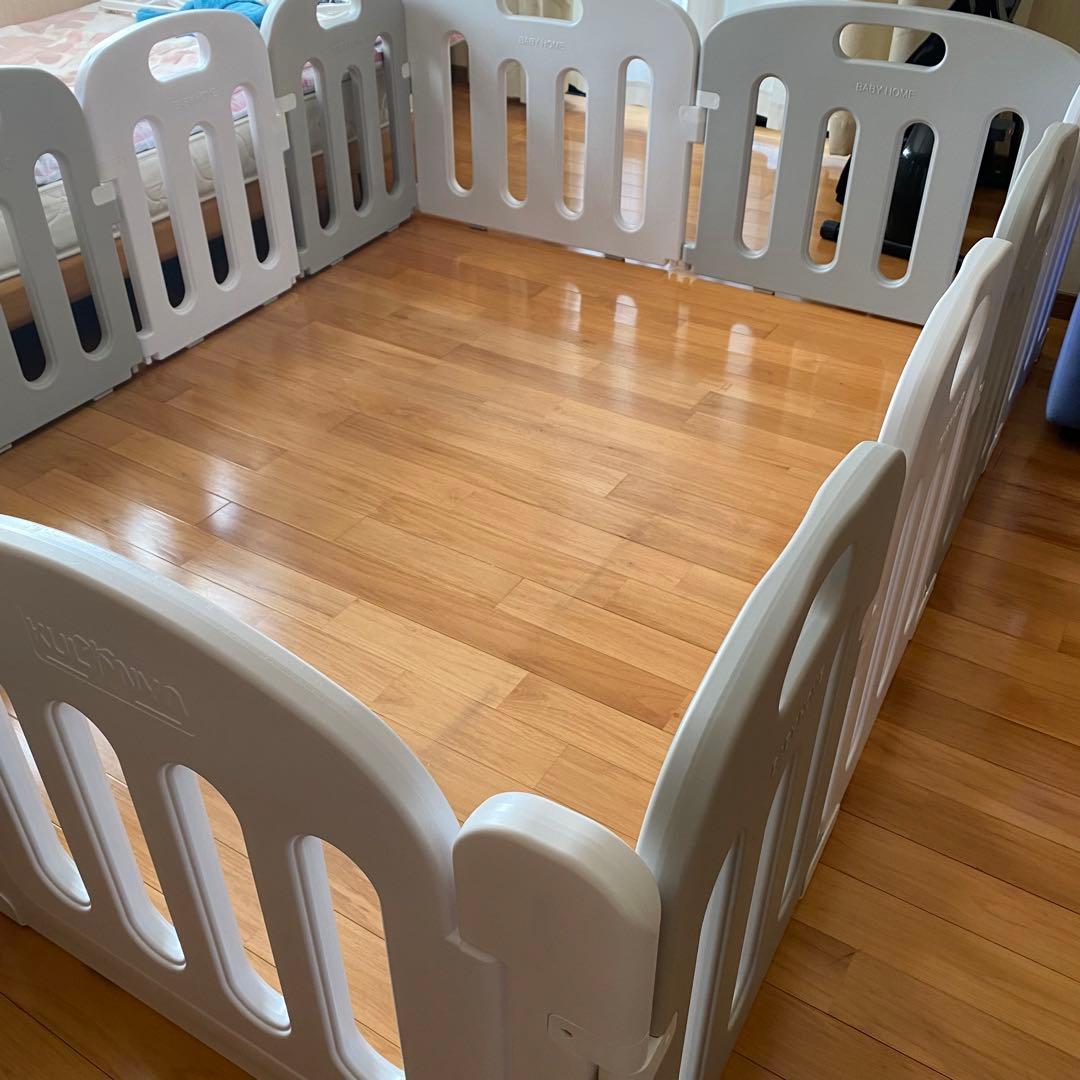 ベビーサークル 200×160 くすみカラー グレー