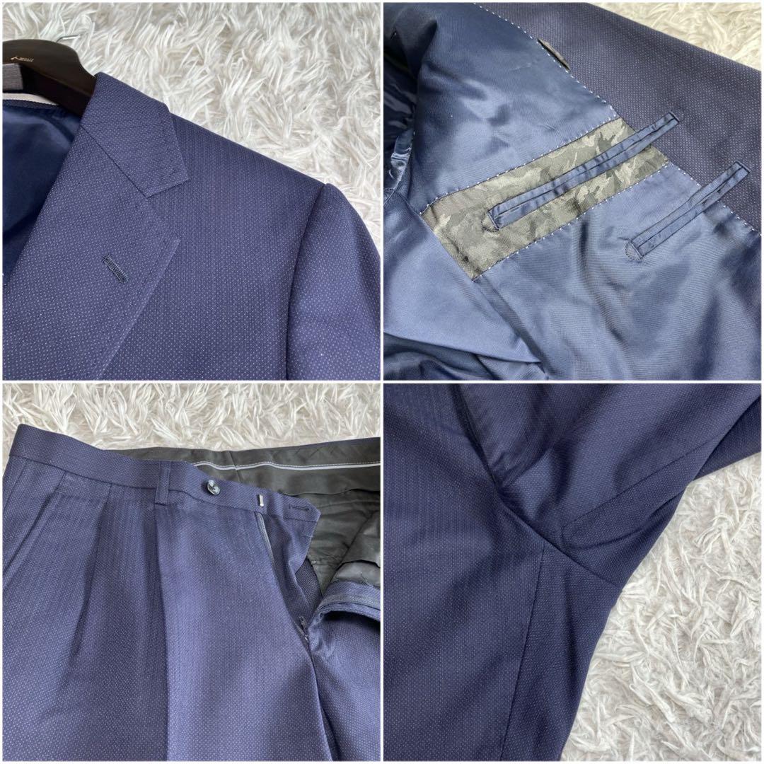 ◎美品 PSFA プレミアムライン A6 ネイビー スリーピース 高見えスーツ1