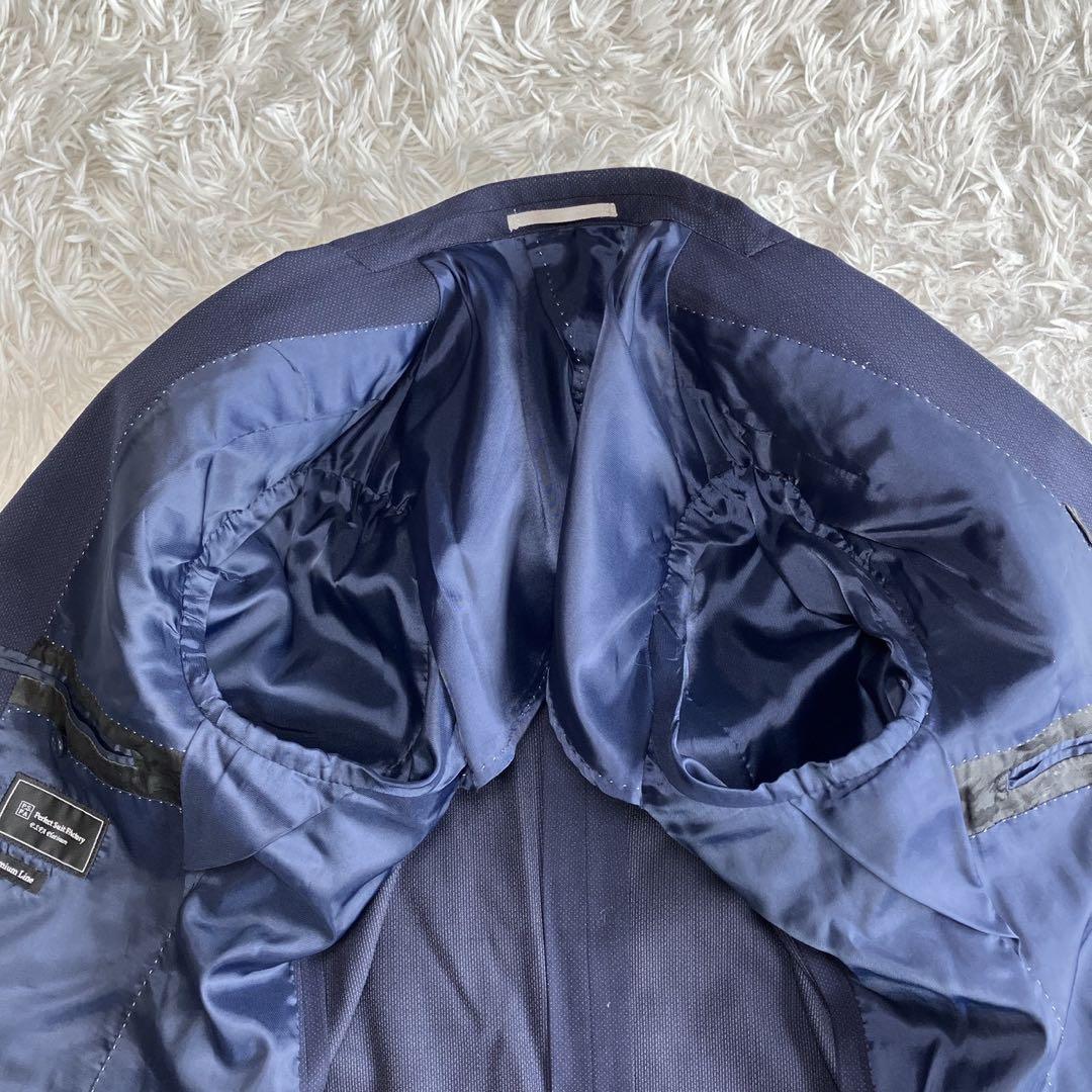 ◎美品 PSFA プレミアムライン A6 ネイビー スリーピース 高見えスーツ1