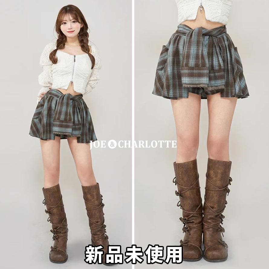 ダーリッチ darich レイヤードチェックショートパンツ ブラウン FREE