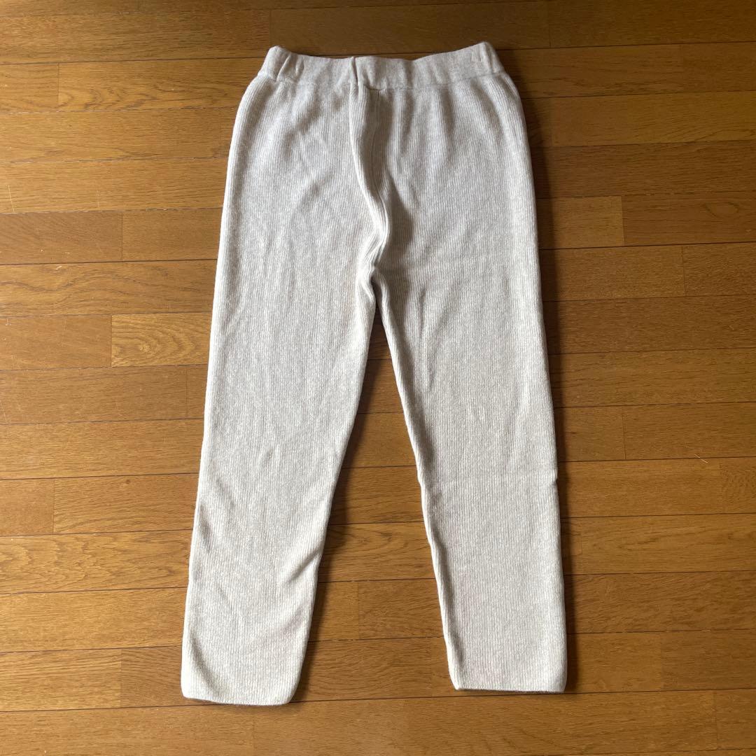 【美品】 evam eva ウール 畦パンツ ニットパンツ ベージュ