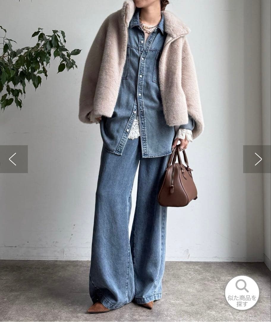 フェイクファーリバーシブルコートDOUDOUドゥドゥ今季今期