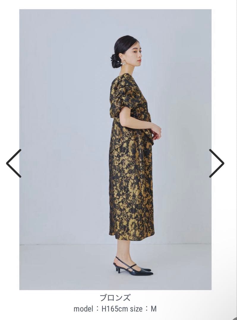 niana バブルスリーブジャガードドレス