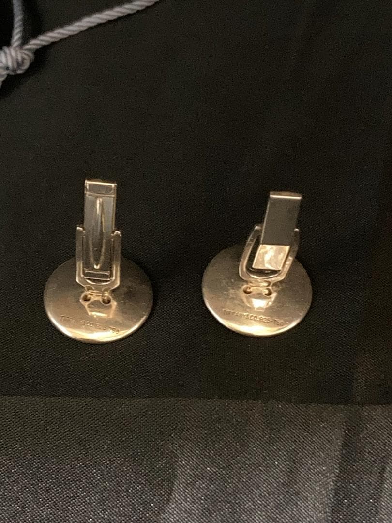 美品 ティファニー カフス ボタン モチーフ コンビ 925 750 18K