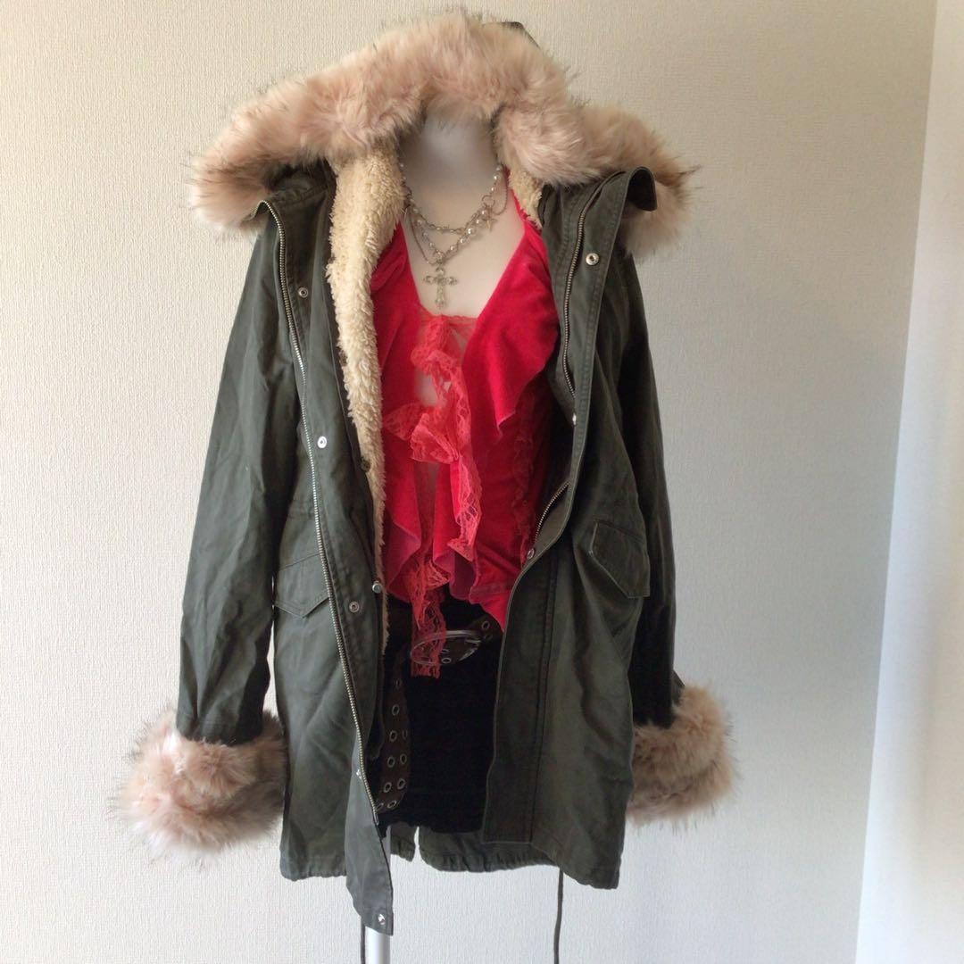 y2k エコファー　グランジフェアリーモッズコート 平成archive 森ガール