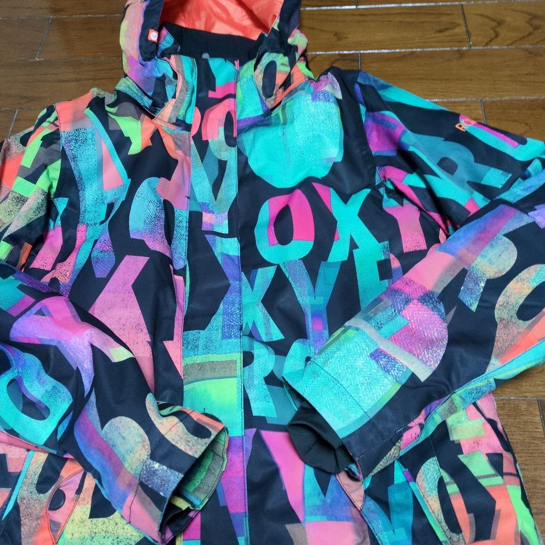 ROXY　スノボウェア　上下セット　Ｍ　総柄　ロゴ　ベージュ