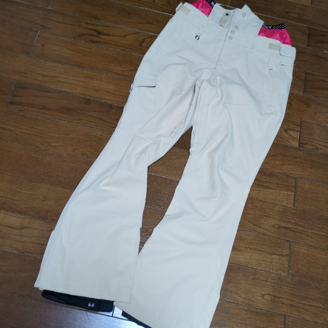ROXY　スノボウェア　上下セット　Ｍ　総柄　ロゴ　ベージュ