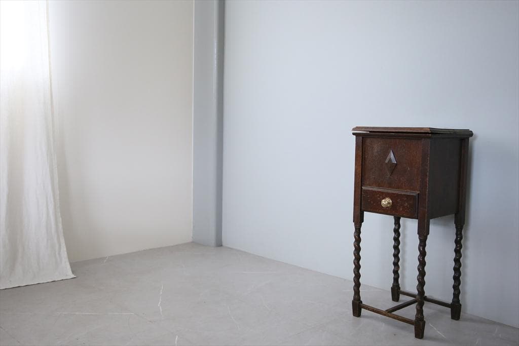 英国アンティーク木製ソーイングテーブル/裁縫箱/机/キャビネット(88-128)