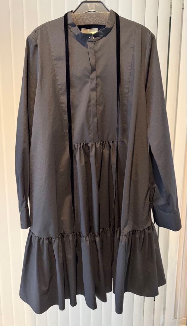 ユナイテッドアローズ タフタ ギャザー ティアードワンピース ウォッシャブル