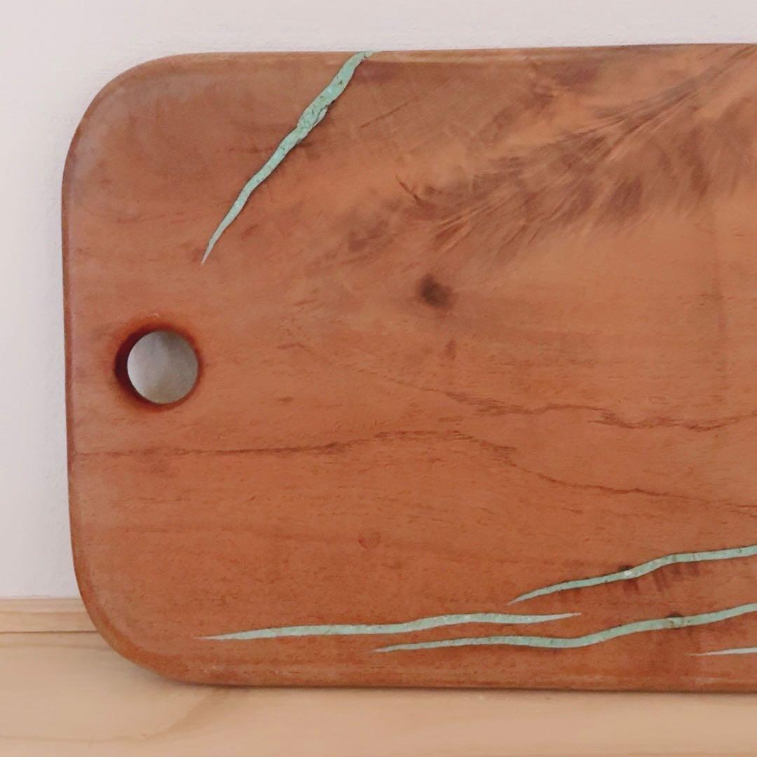 カッティングボード ターコイズインレイ まな板 2セット 天然木 アメリカ製