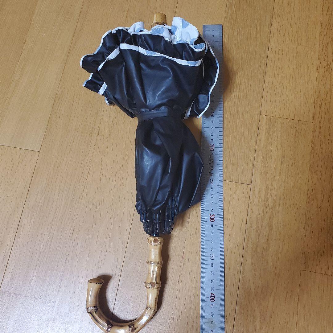 サンバリア100 完全遮光 折りたたみ 日傘二段折り ドット柄 フリル