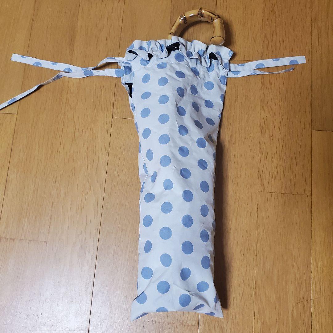 サンバリア100 完全遮光 折りたたみ 日傘二段折り ドット柄 フリル