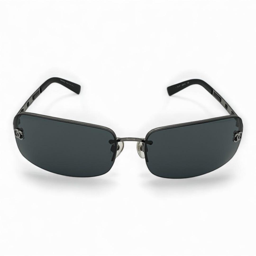 【美品】CHANEL シャネル サングラス リムレス ココマーク ブラック