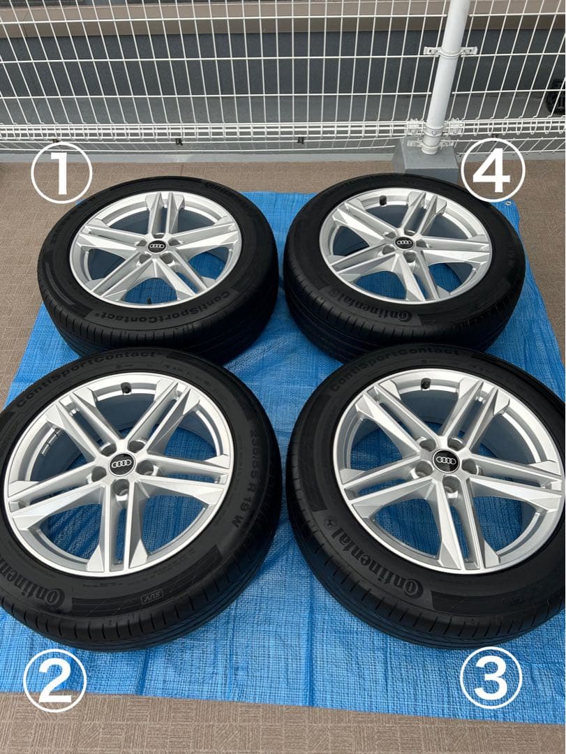 【送料込み】超美品！アウディSライン19インチ純正タイヤホイール4本セット