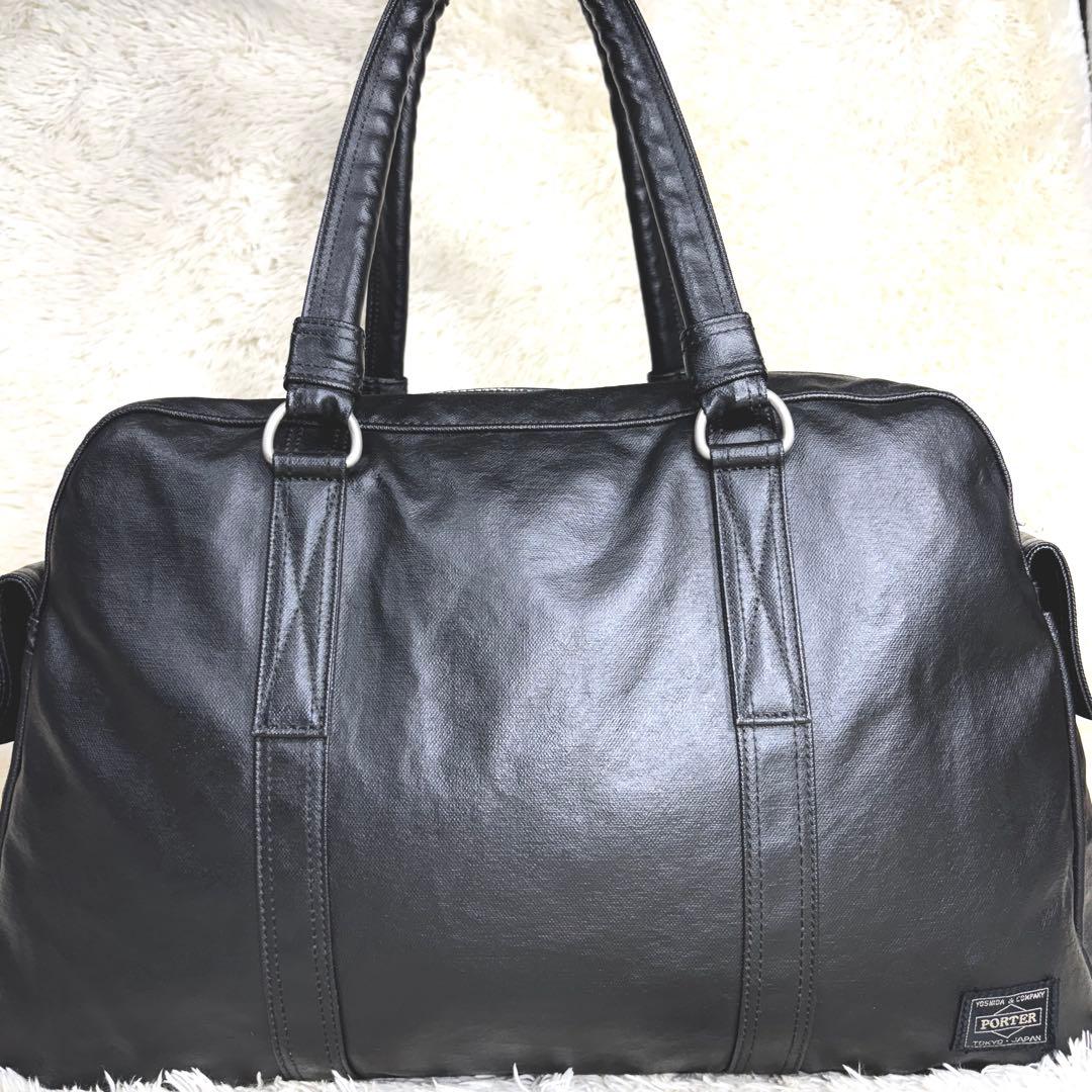 【希少】ポーター　ボストンバッグ トートバッグ 黒　ナイロン　レザー　大容量