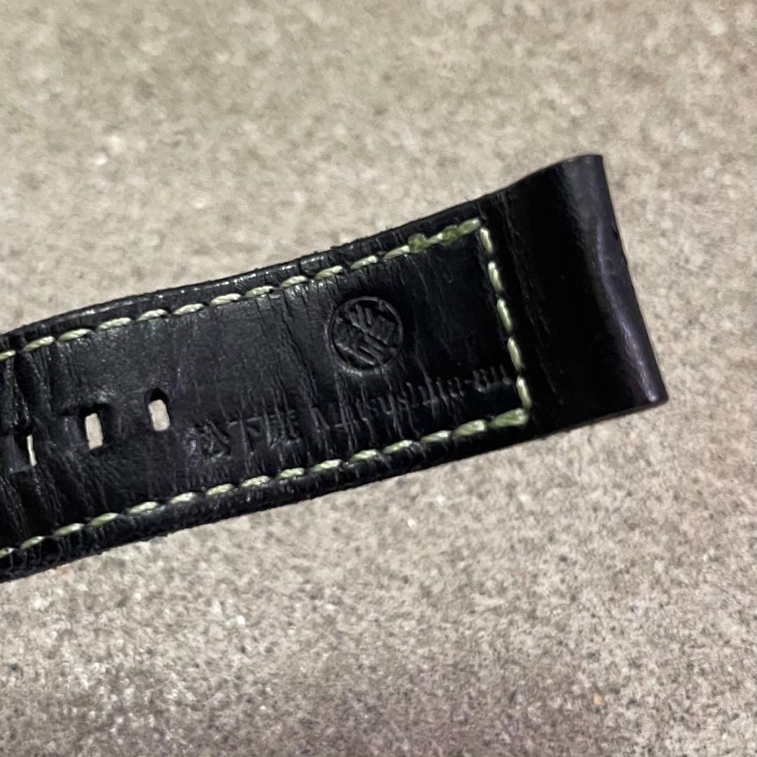 松下庵 M74 パネライ ストラップ ブラック＆ライムグリーン 24-24mm