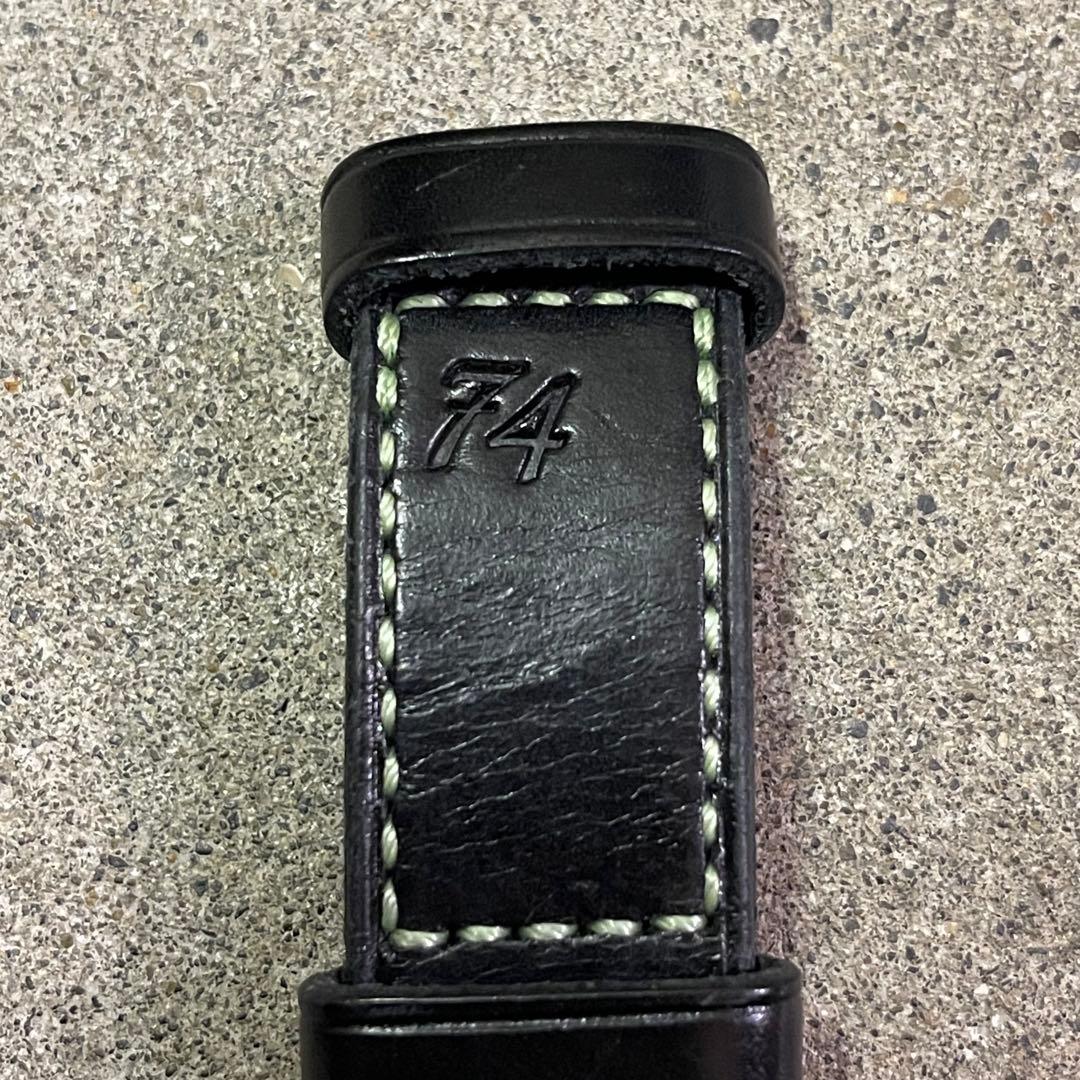 松下庵 M74 パネライ ストラップ ブラック＆ライムグリーン 24-24mm