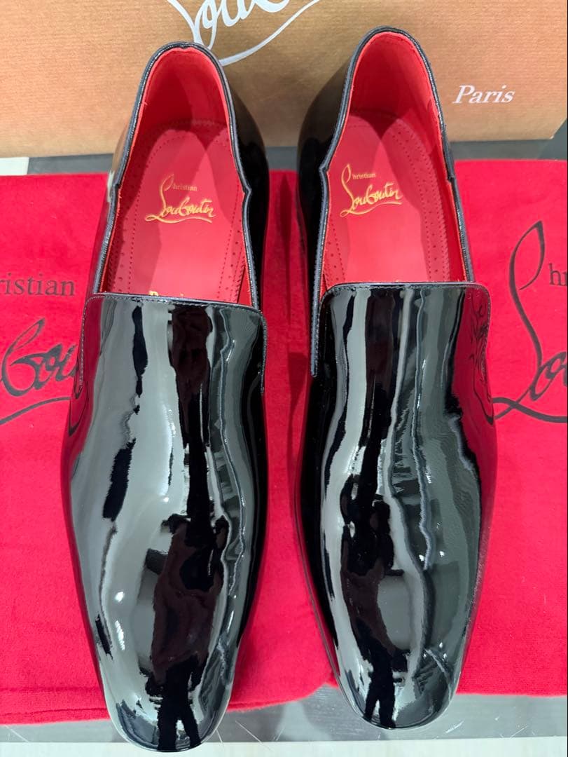 未使用 クリスチャンルブタン パテントローファー 39.5 黒