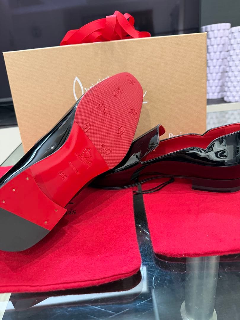 未使用 クリスチャンルブタン パテントローファー 39.5 黒