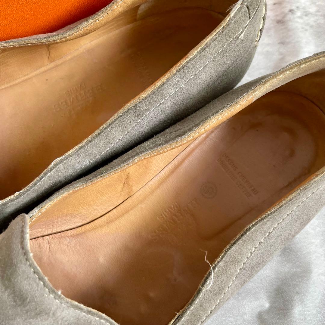 箱あり エルメス ローファー モカシン スエード コンスタンス 40 24.5㎝