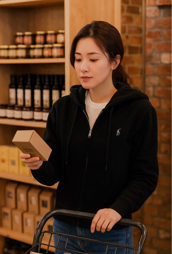 ポロラルフローレン　ジップアップパーカー　XS ブラック系　ホワイトポニー　刺繍