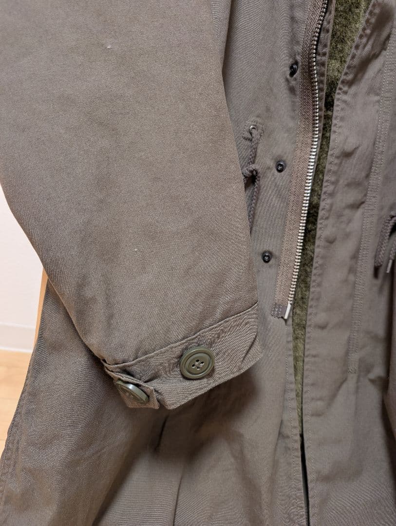 HOUSTON社製米軍オリーブグリーン モッズコート フード付き