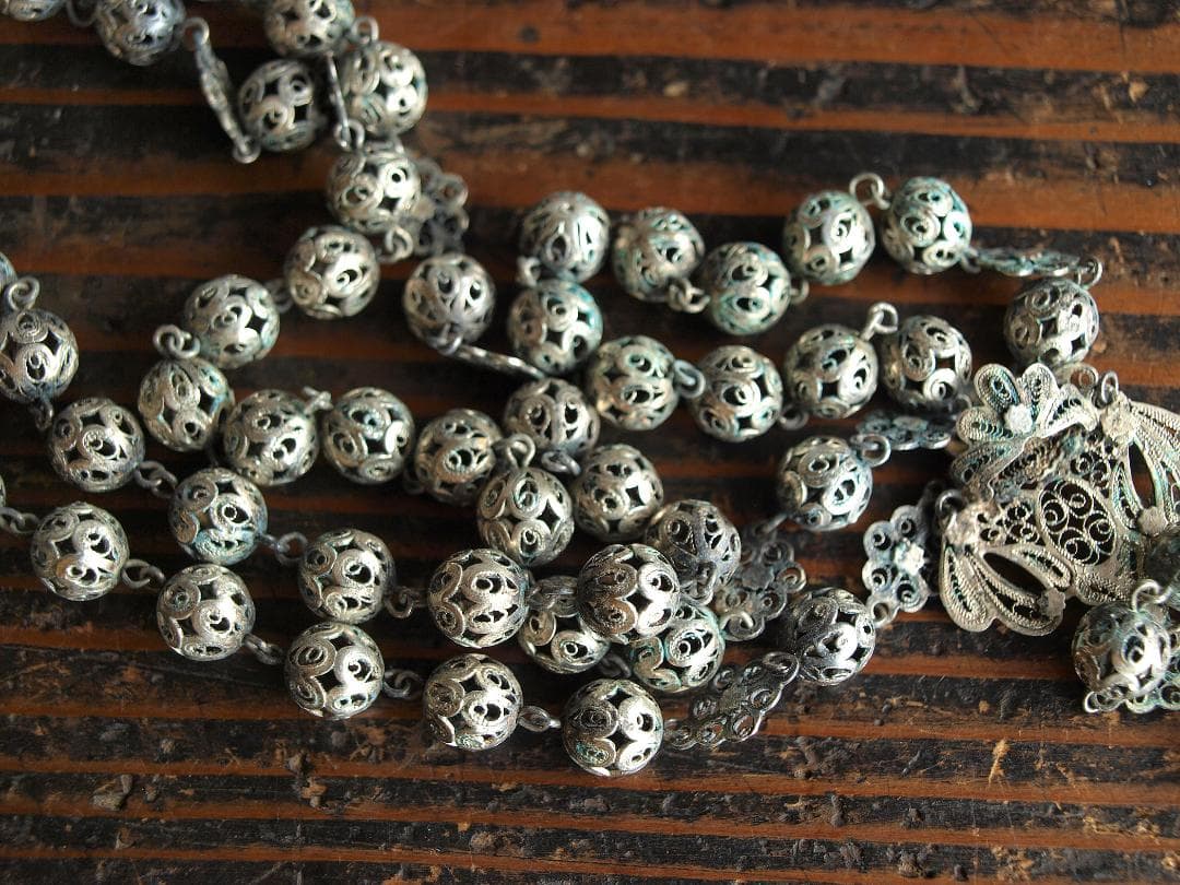 JOKER　＿＿＿＿＿銀線細工 ロザリオ フィリグリー十字架 /K082