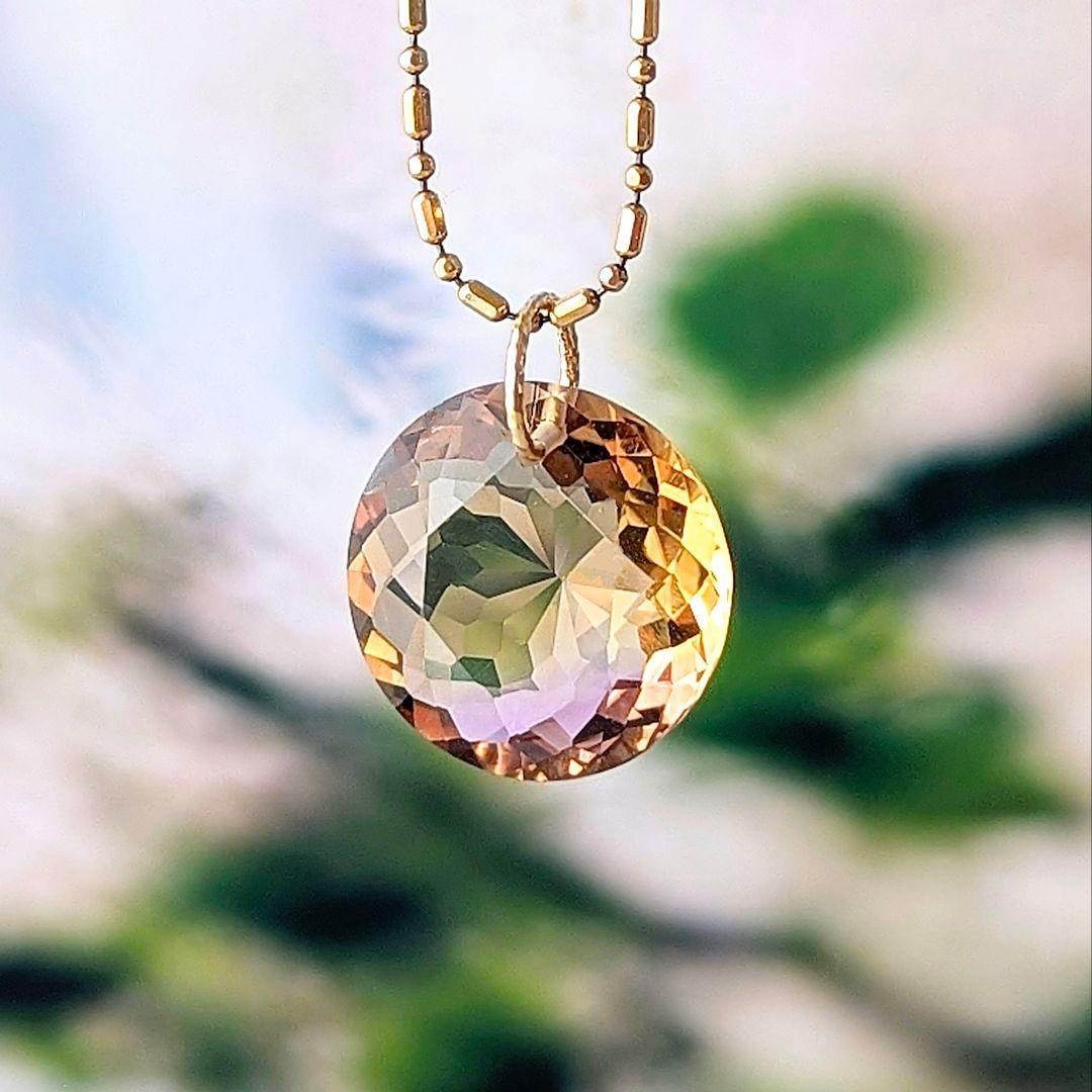 ♢マロコ♢K18 大粒アメトリン 7.25ct ネックレスチャーム
