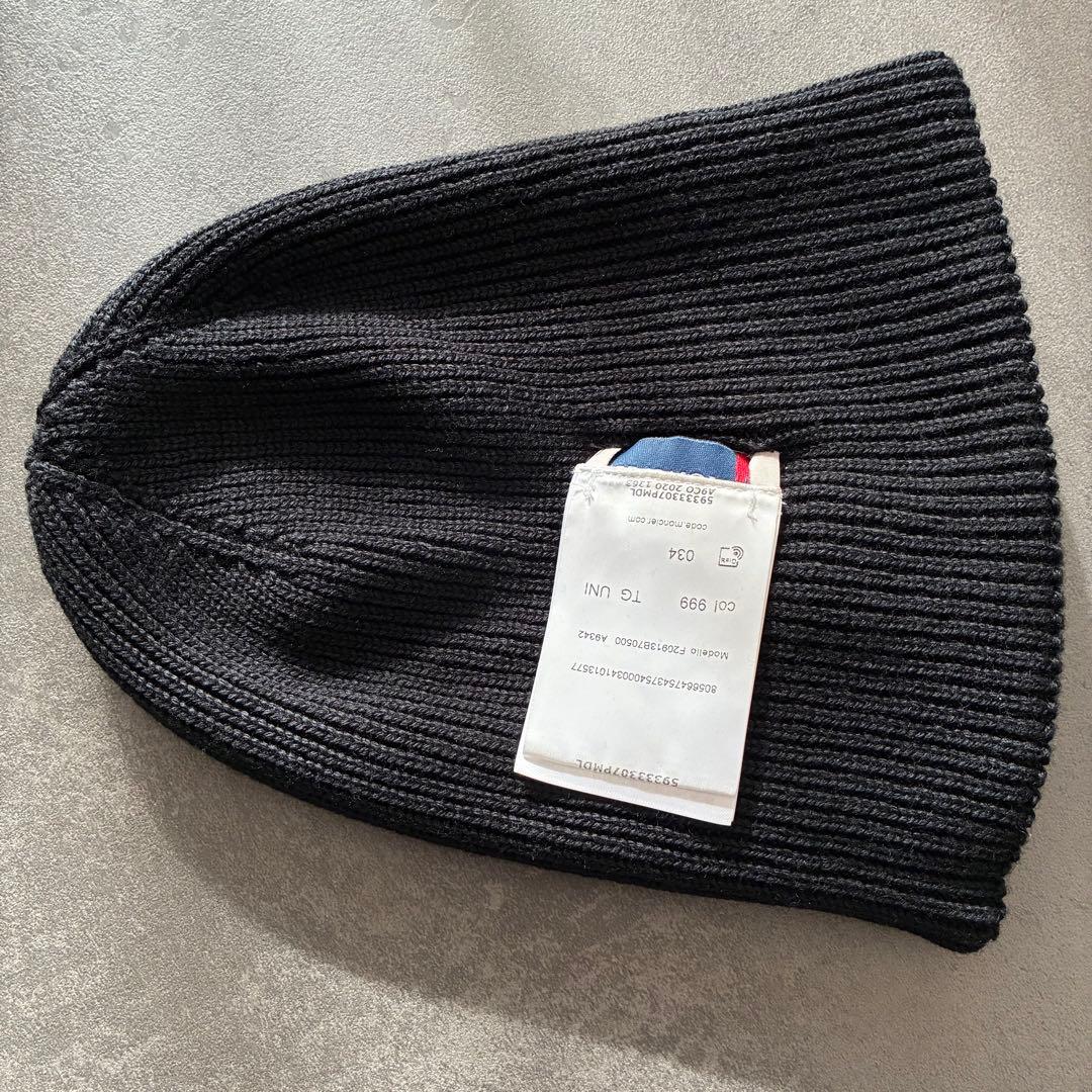 美品　MONCLER モンクレール　ニット帽　ビーニー　ブラック