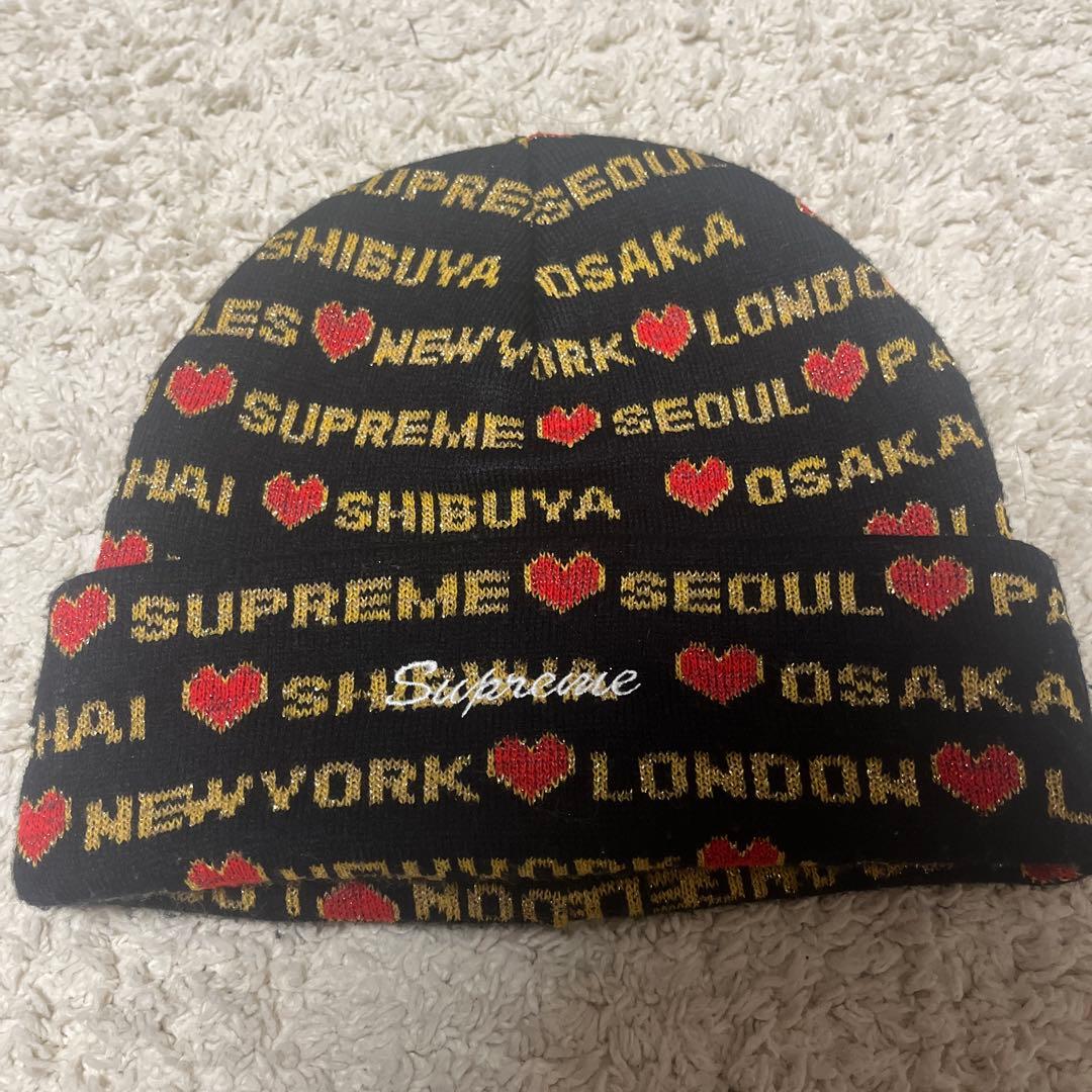 SUPREME ニット帽 ブラック