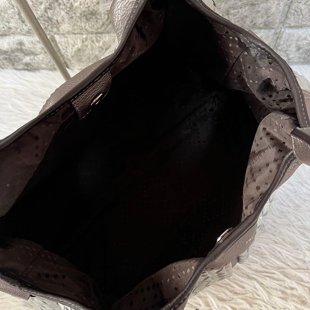 【新品未使用】ペレボルサ　イントレチャート　レザー　2way ハンドバッグ