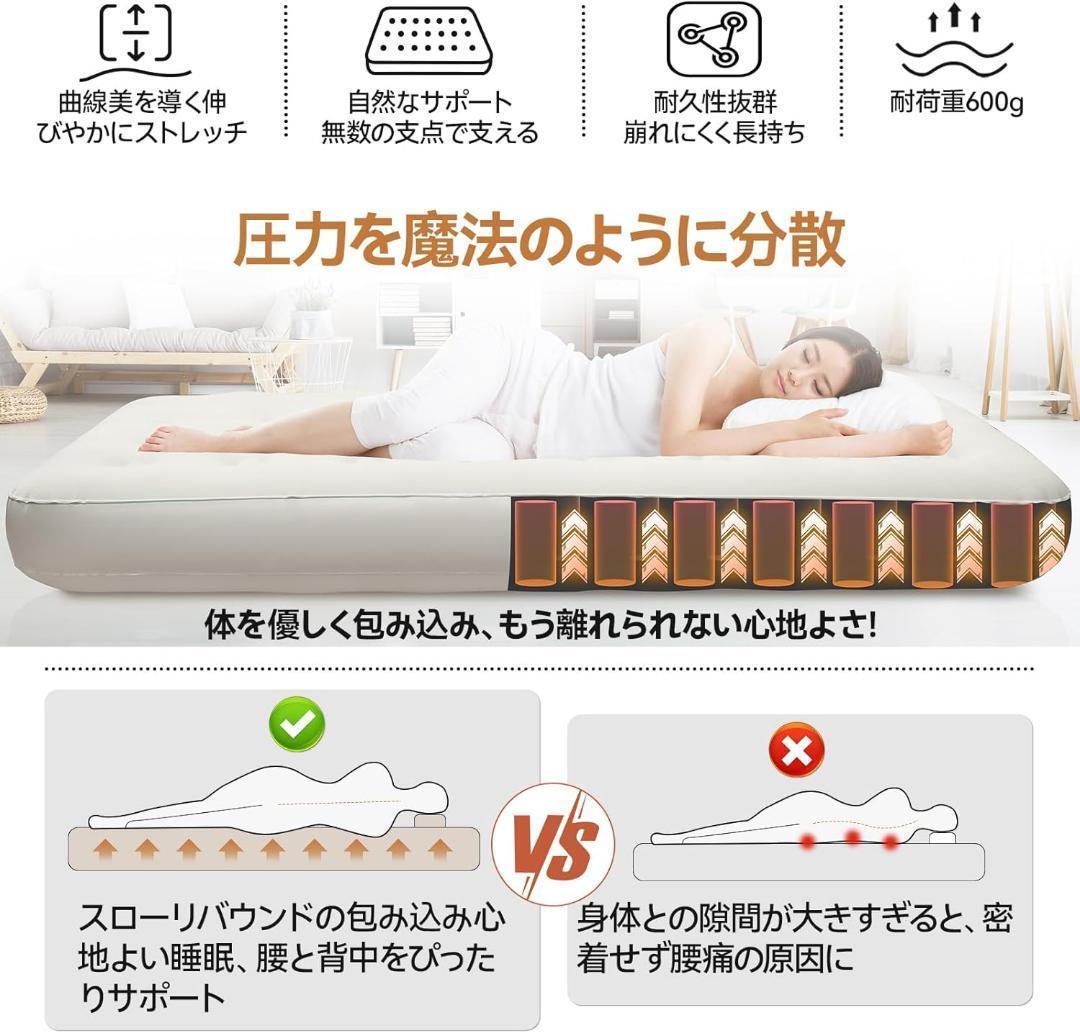 ダブル×2セット　エアーベッド電動ポンプ内蔵　90秒自動膨張　エアーマットレス