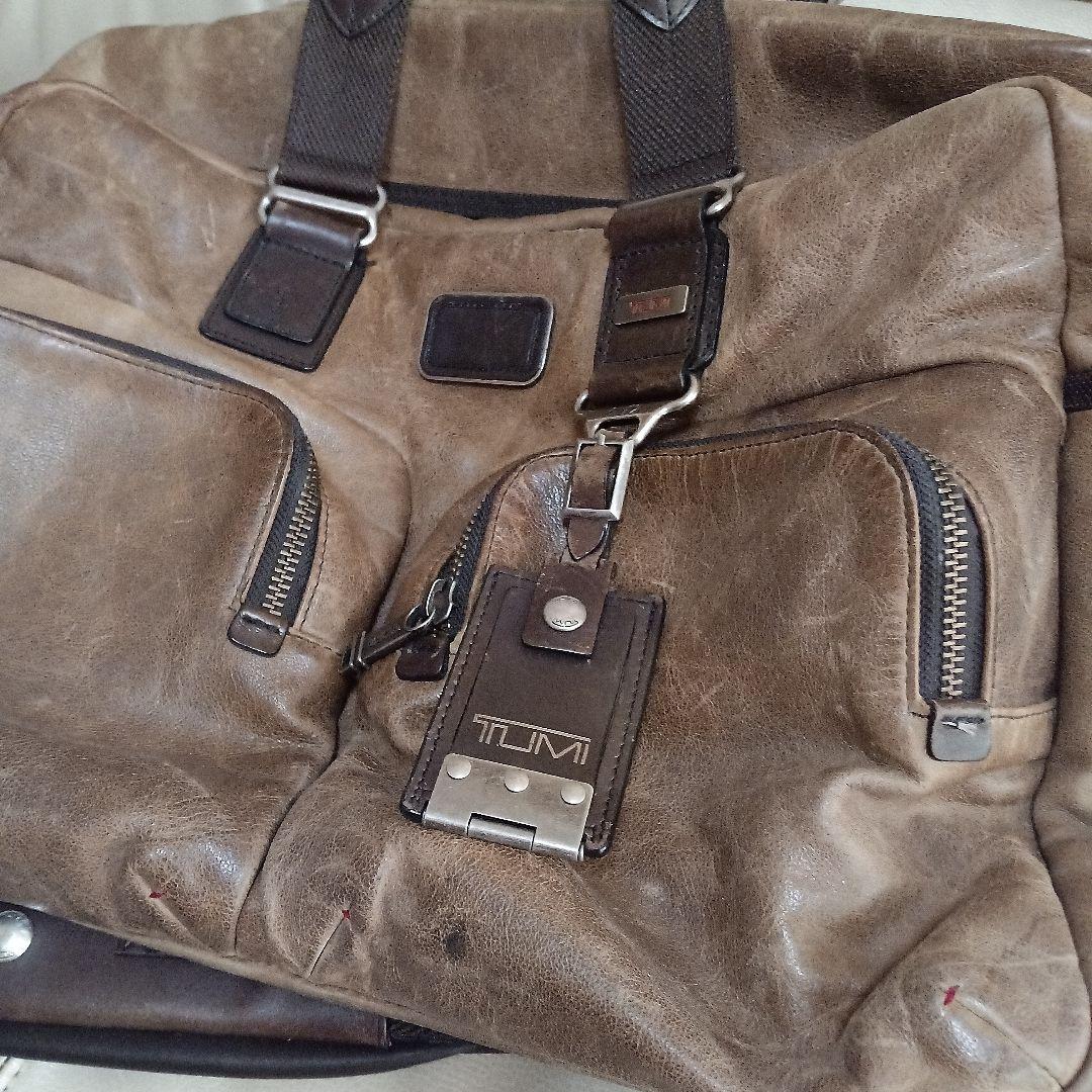 TUMI ボストンバッグ ブラウンレザー