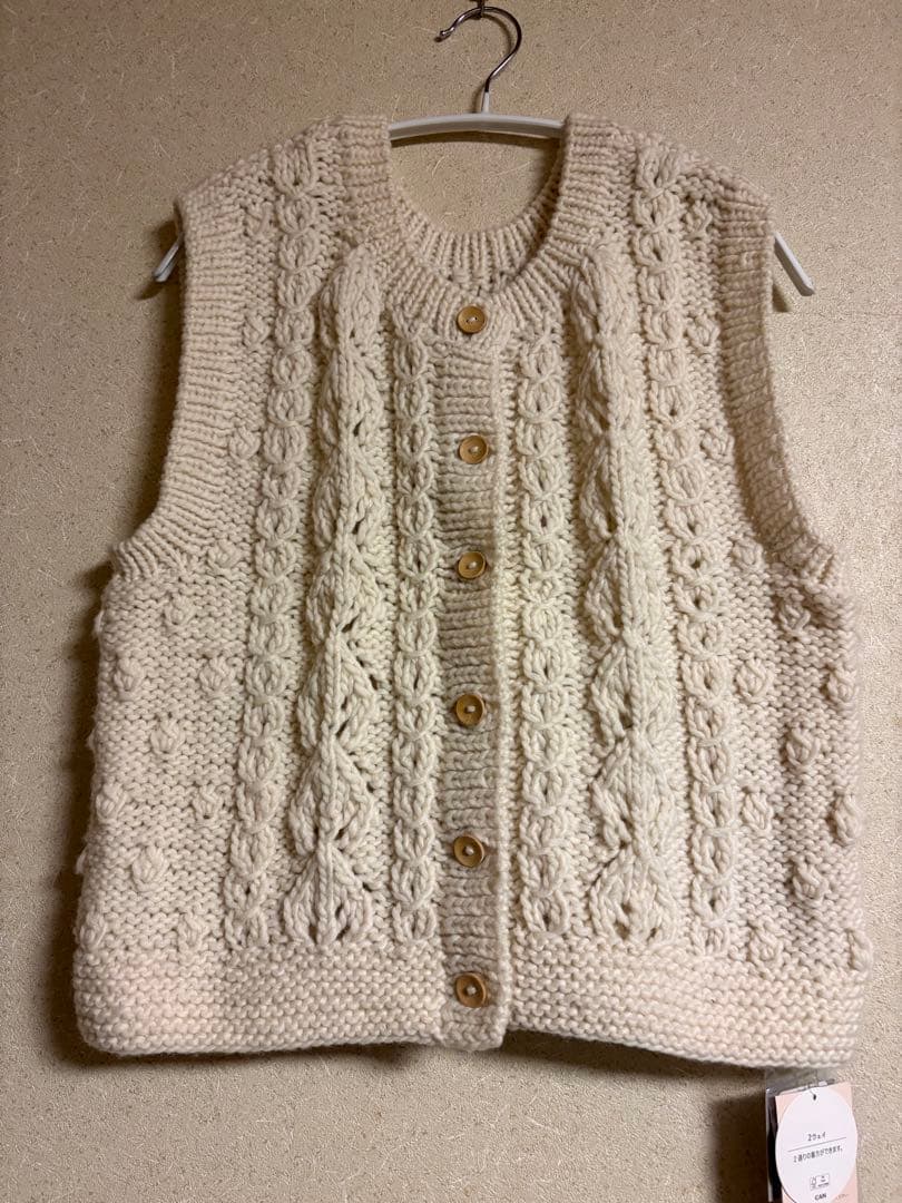 新品　SM2 TSUHARU 【ペルーニット】前後着ニットベスト　オフ