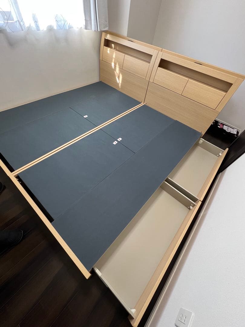 ニトリ　シングルベッドフレーム 引き出し収納付き 2つセット　引き取り限定