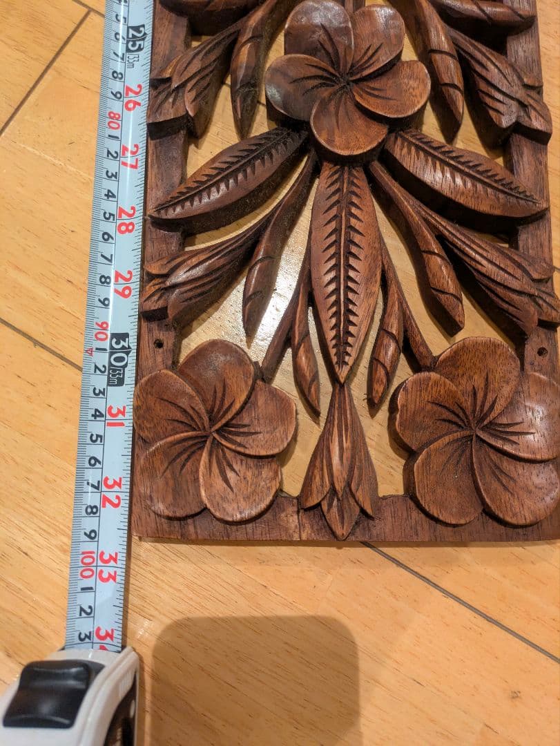 えむさん専用　バリ雑貨　木製レリーフ、花彫刻　約90x18.5cm　5枚セット