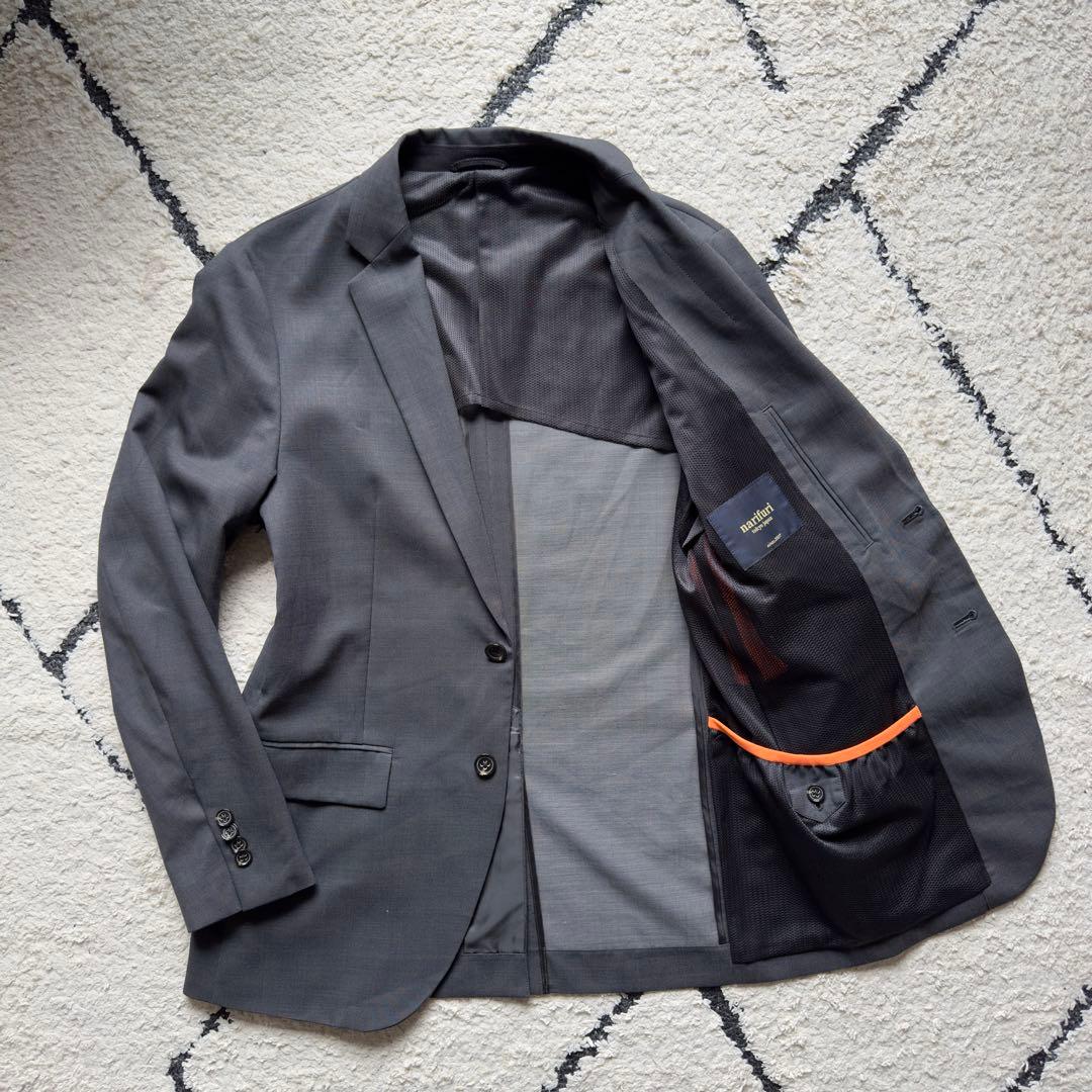 美品 narifuri テーラードジャケット 高機能 メッシュ グレー Lサイズ