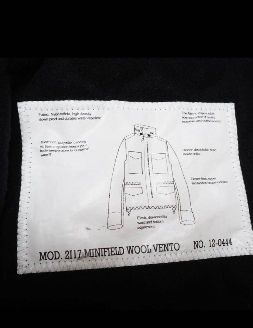 美品 ASPESI M-65 MINIFIELD WOOL VENTO 紺 L