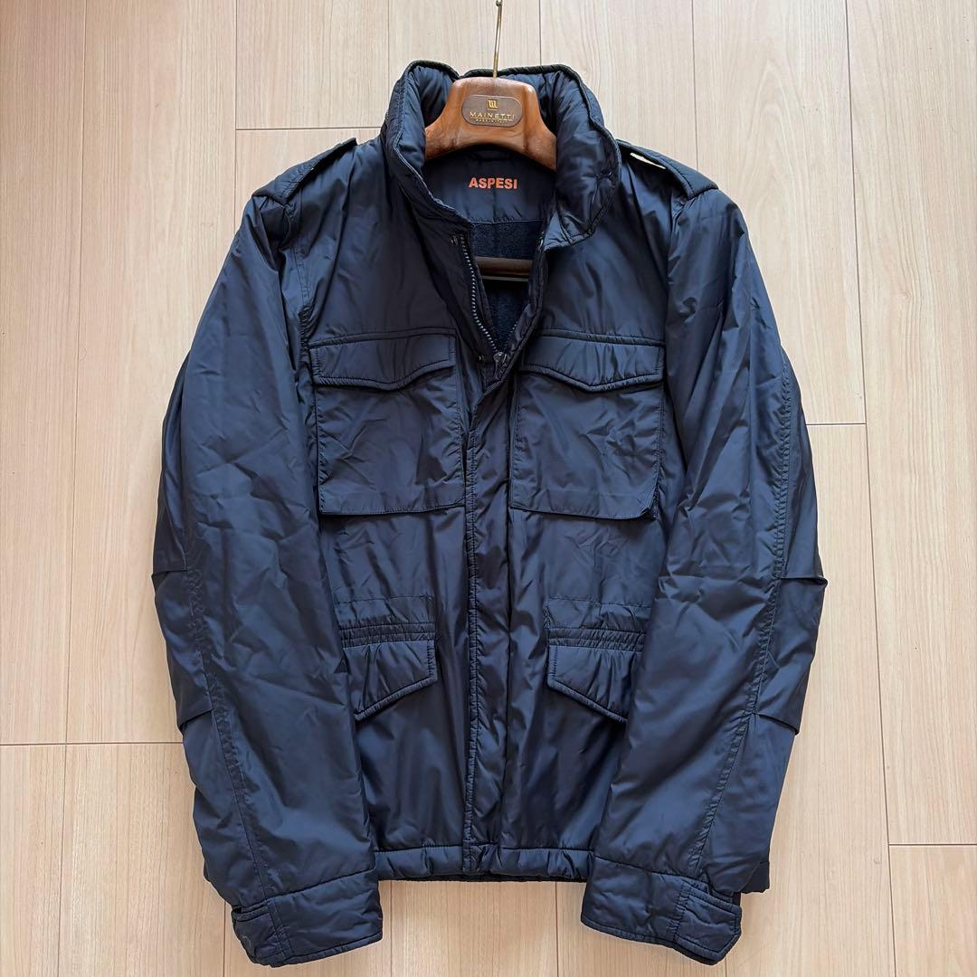 美品 ASPESI M-65 MINIFIELD WOOL VENTO 紺 L