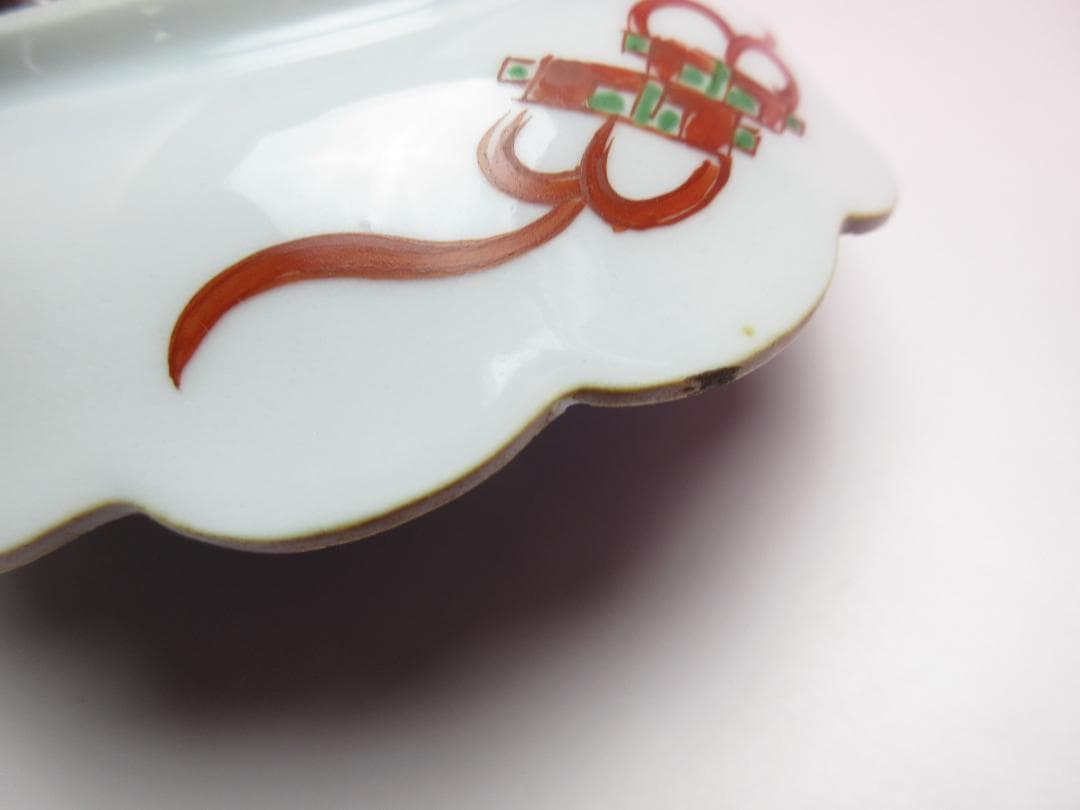 松竹梅 花鳥紋 祥瑞手風 小皿12枚 レトロ アンティーク MOR70627