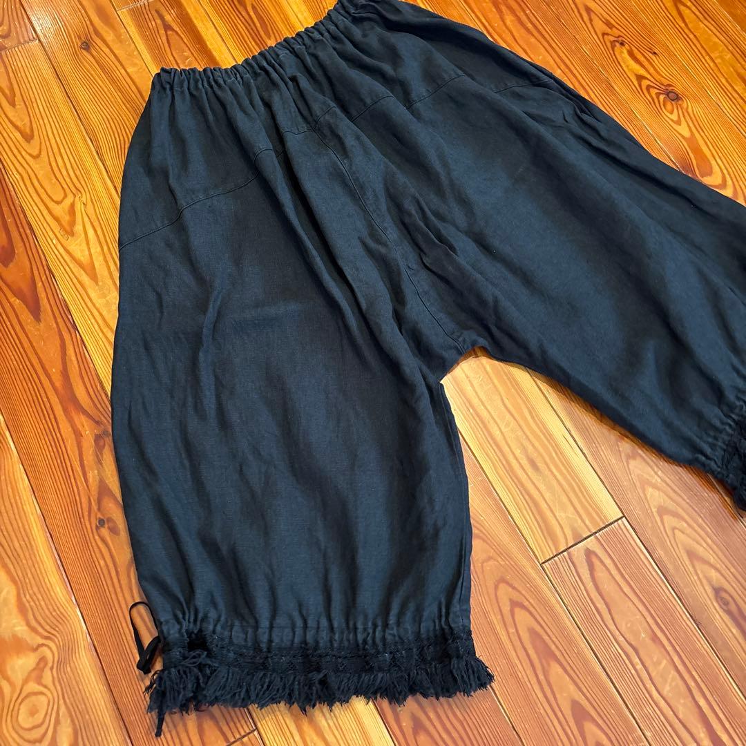 nest Robe リネンフリンジレースドロワーズパンツ　黒　ネストローブ