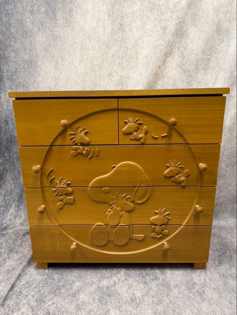 希少 スヌーピー PEANUTS チェスト 手彫り 木彫り レトロ アンティーク