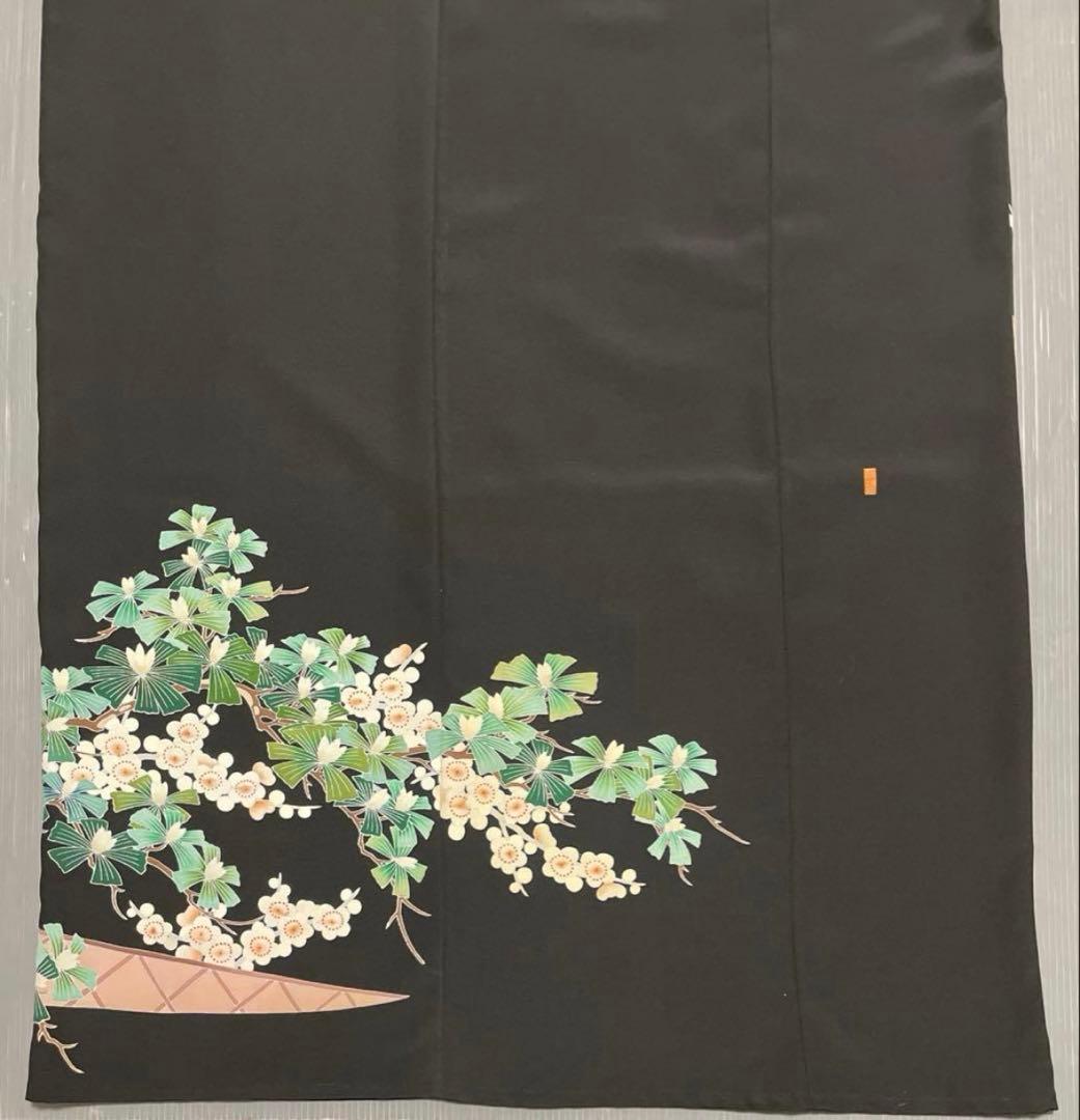 留袖ワンピース　4L/140　作家物/手描き友禅　V襟/フレア袖　正絹