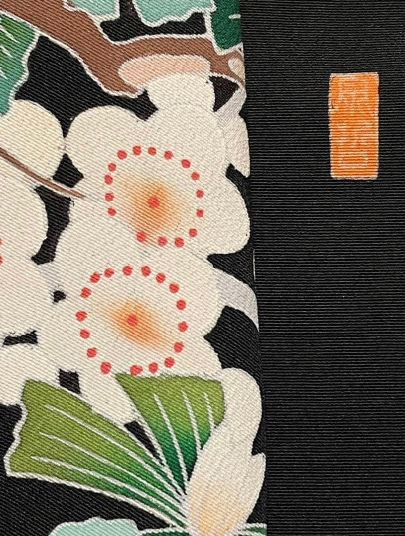 留袖ワンピース　4L/140　作家物/手描き友禅　V襟/フレア袖　正絹