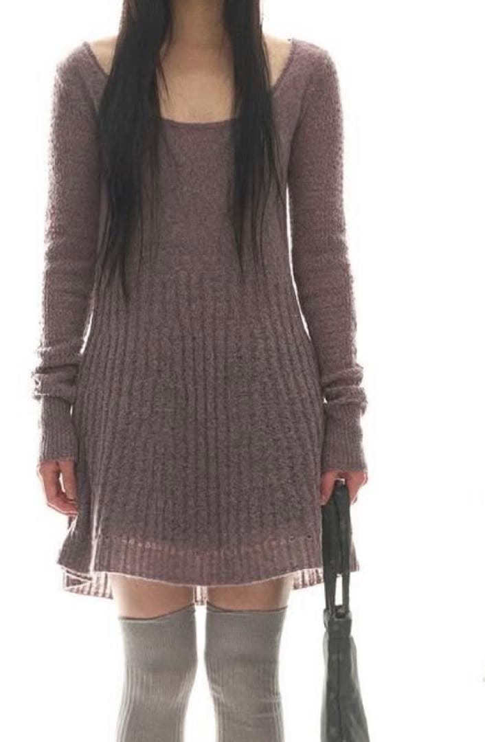 coyseio ニット ワンピース パープル