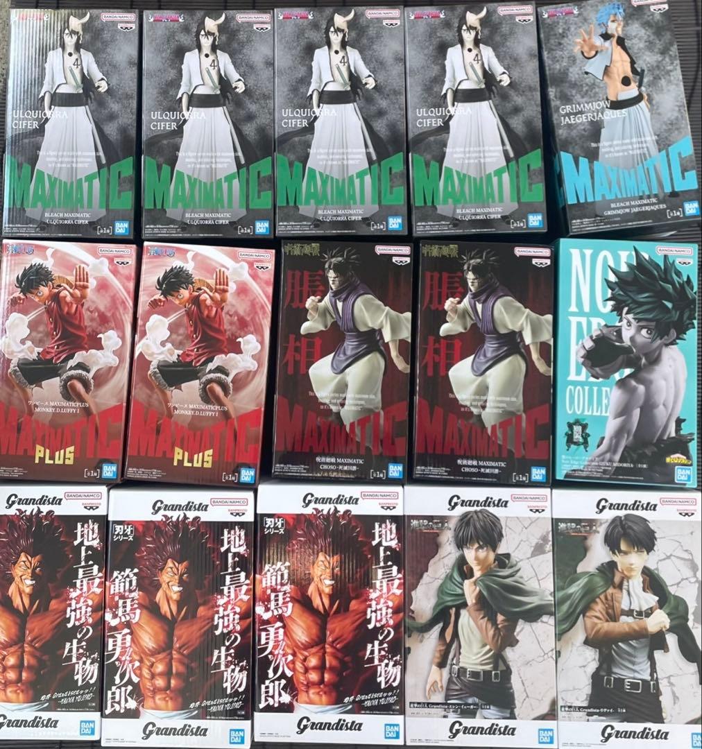 プライズフィギュア8種15体まとめ売りブリーチ　刃牙　ワンピースなど